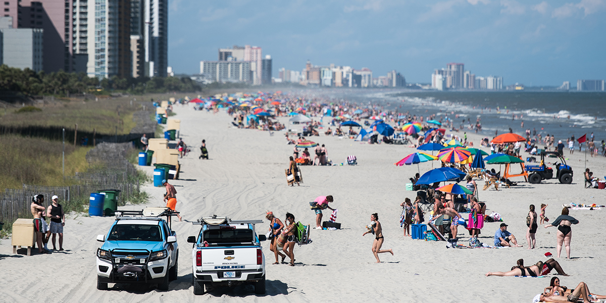 Americans Celebrate Memorial Day Weekend At Myrtle Beach As South Carolina Opens Amusement Parks