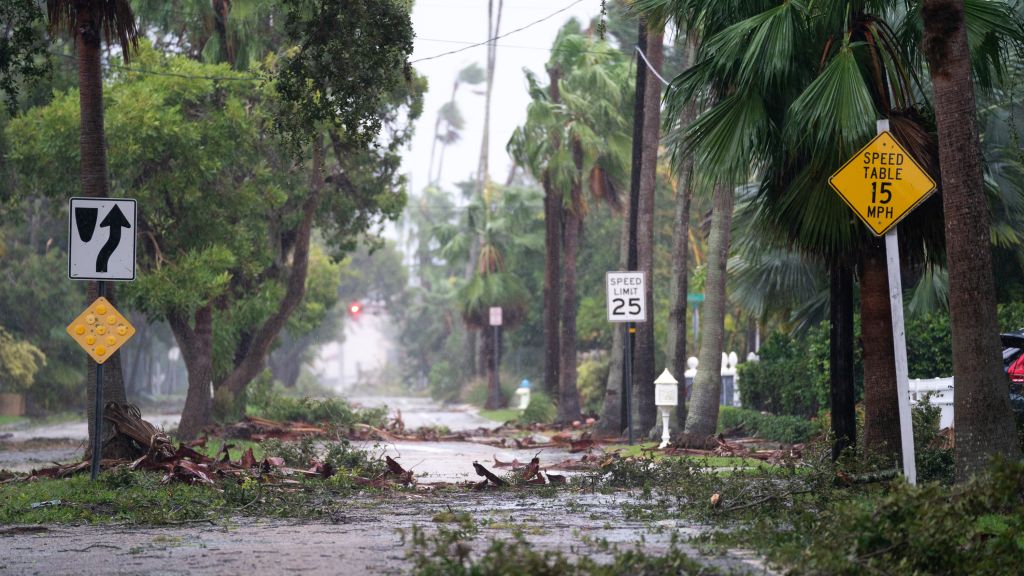 Damage left by Hurricane Ian