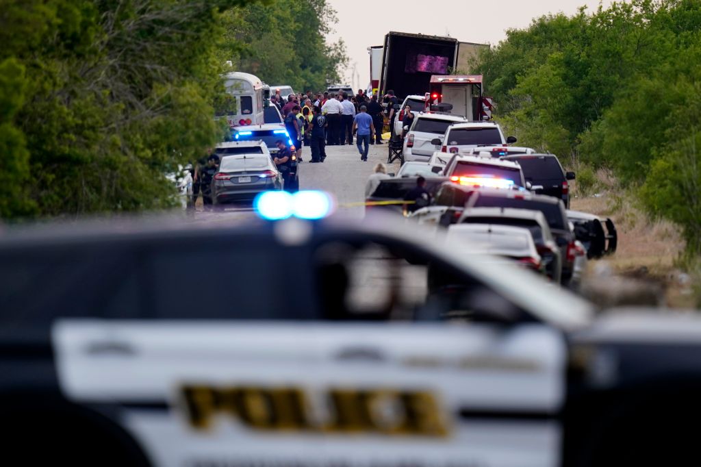 Photos: Dozens of suspected migrants found dead inside big-rig in San Antonio
