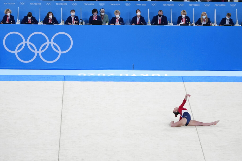 US women compete in gymnastics team final