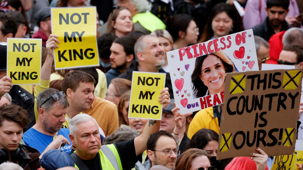 Protests greet King Charles III on coronation day