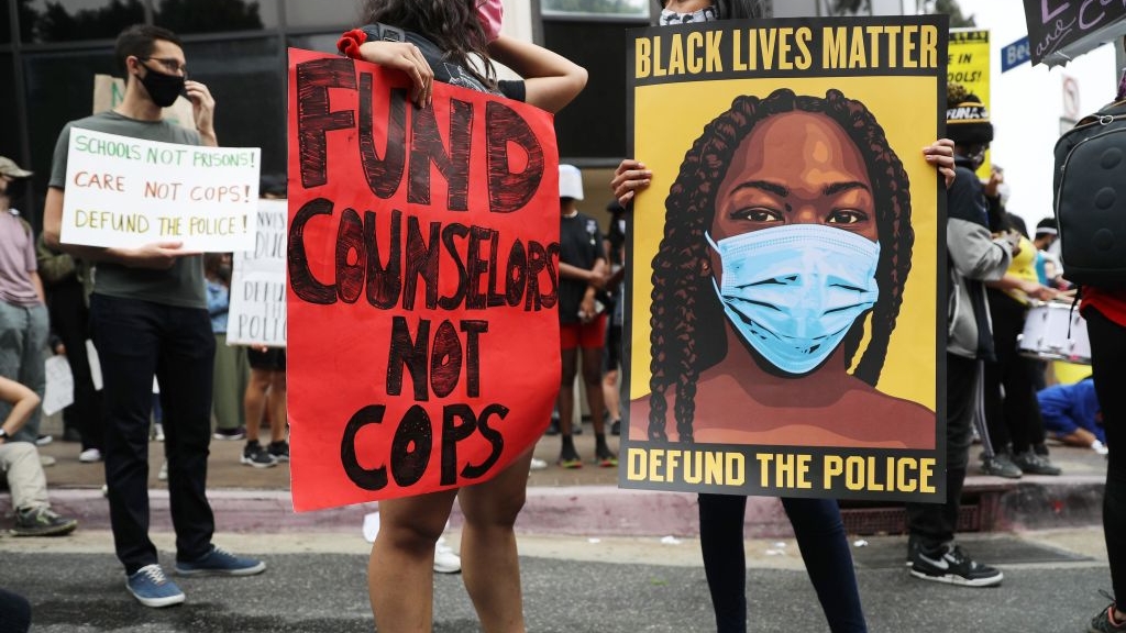 Black Lives Matters Rallies At LA Board Of Education To Defund School Police