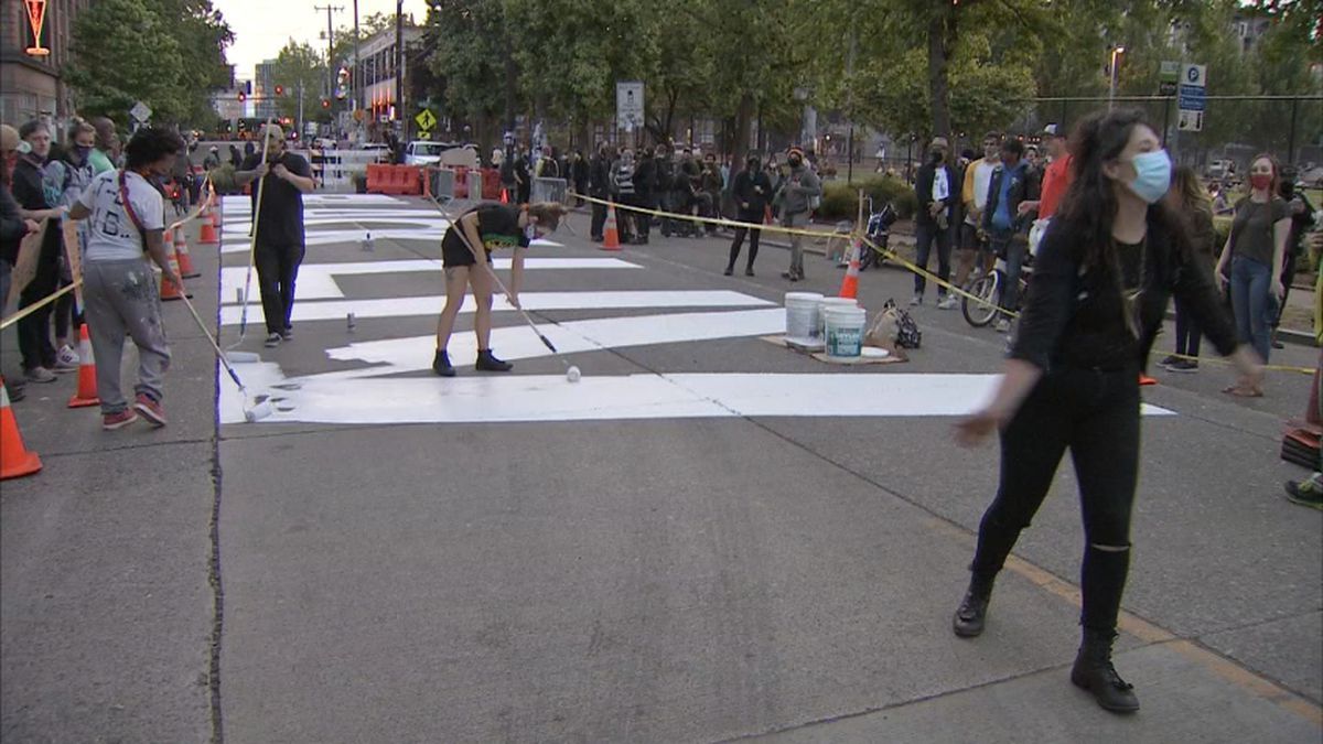BLM mural painted on Seattle Street
