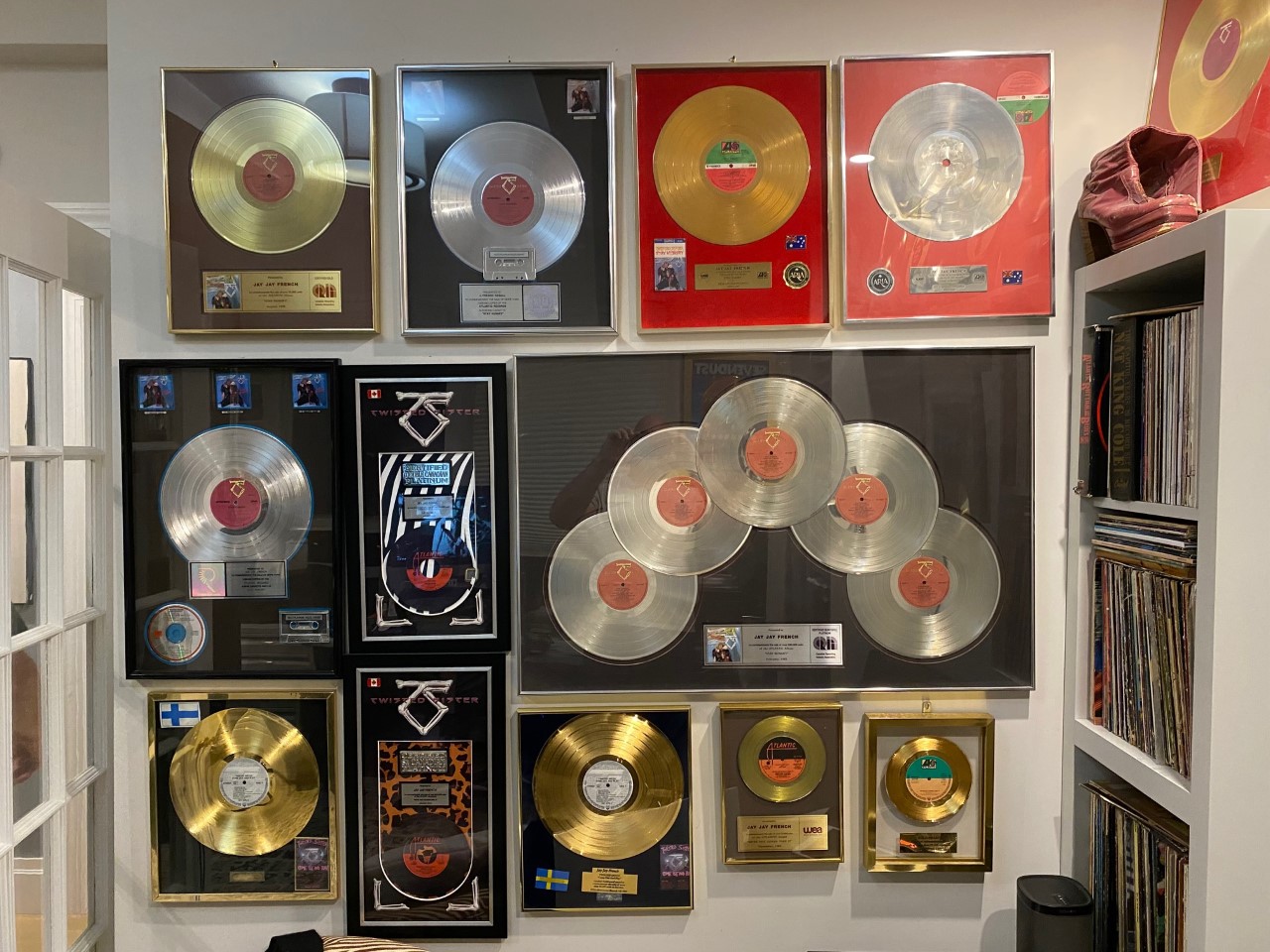 Platinum and Gold albums at French home