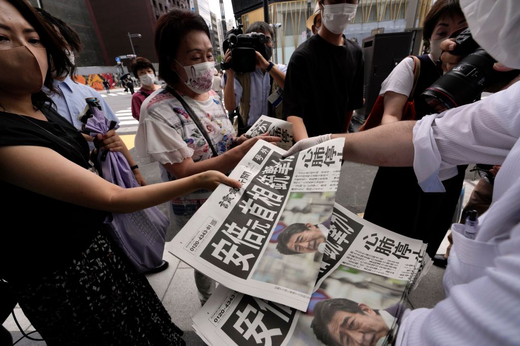 Photos: Shinzo Abe, former Japanese prime minister, shot during campaign speech