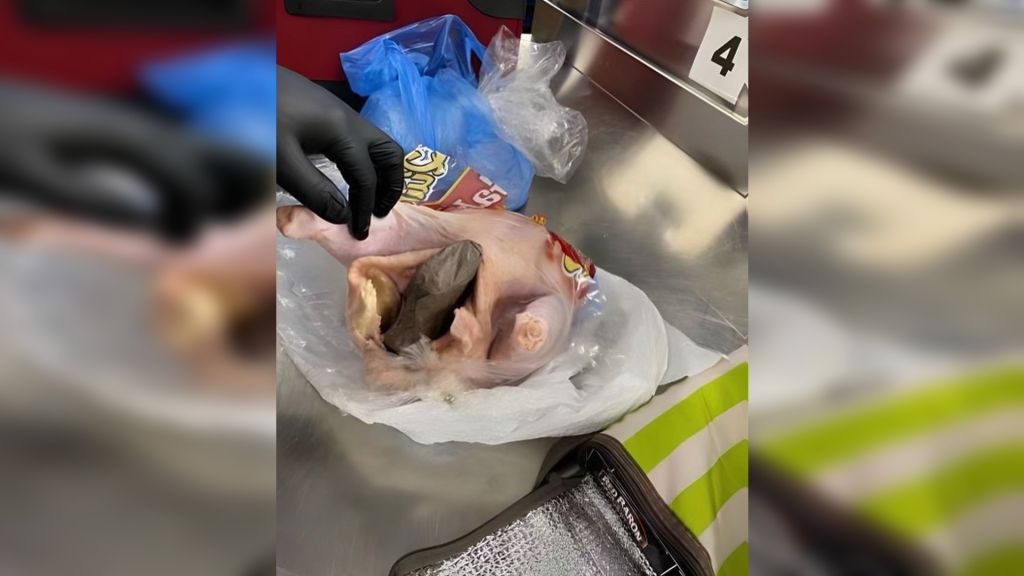 TSA finds gun hidden in raw chicken