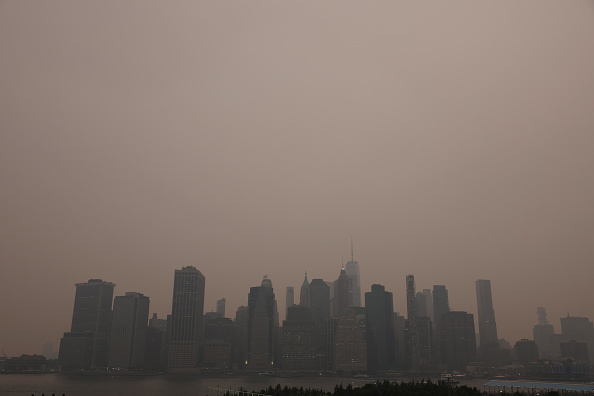 Smoke From Canadian Wildfires Blows South Creating Hazy Conditions On East Coast