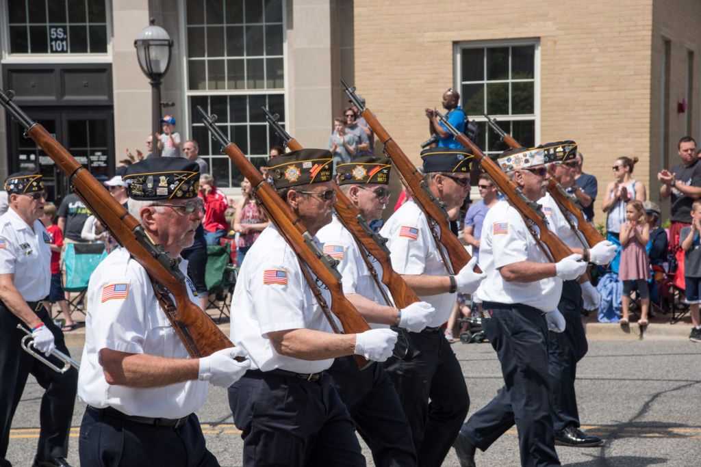 VFW members marching