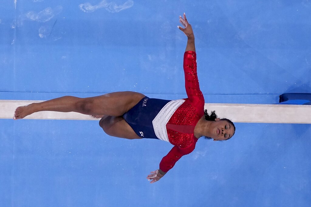 US women compete in gymnastics team final
