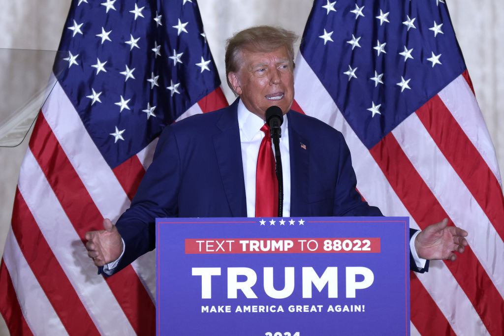 Former President Donald Trump faces charges:Trump Holds A Press Conference At Mar-a-Lago After Being Arraigned In New York