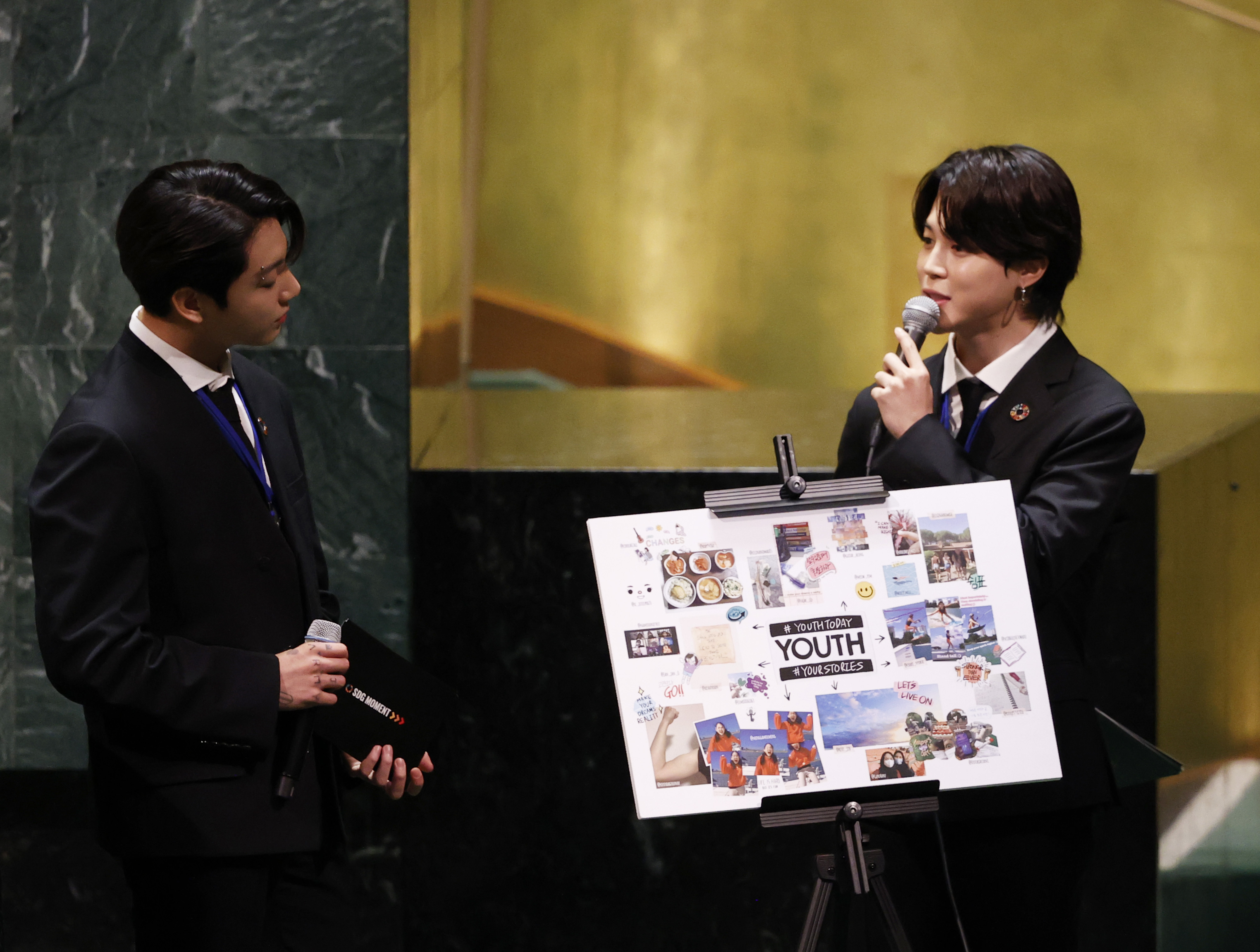 Photos: Boy band BTS addresses United Nations General Assembly