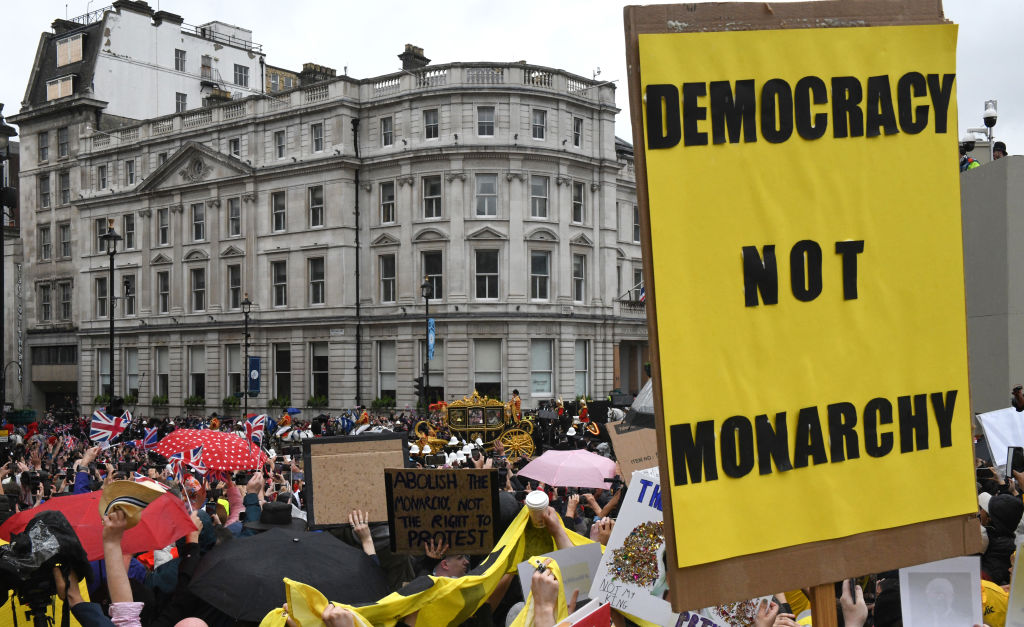 Protests greet King Charles III on coronation day