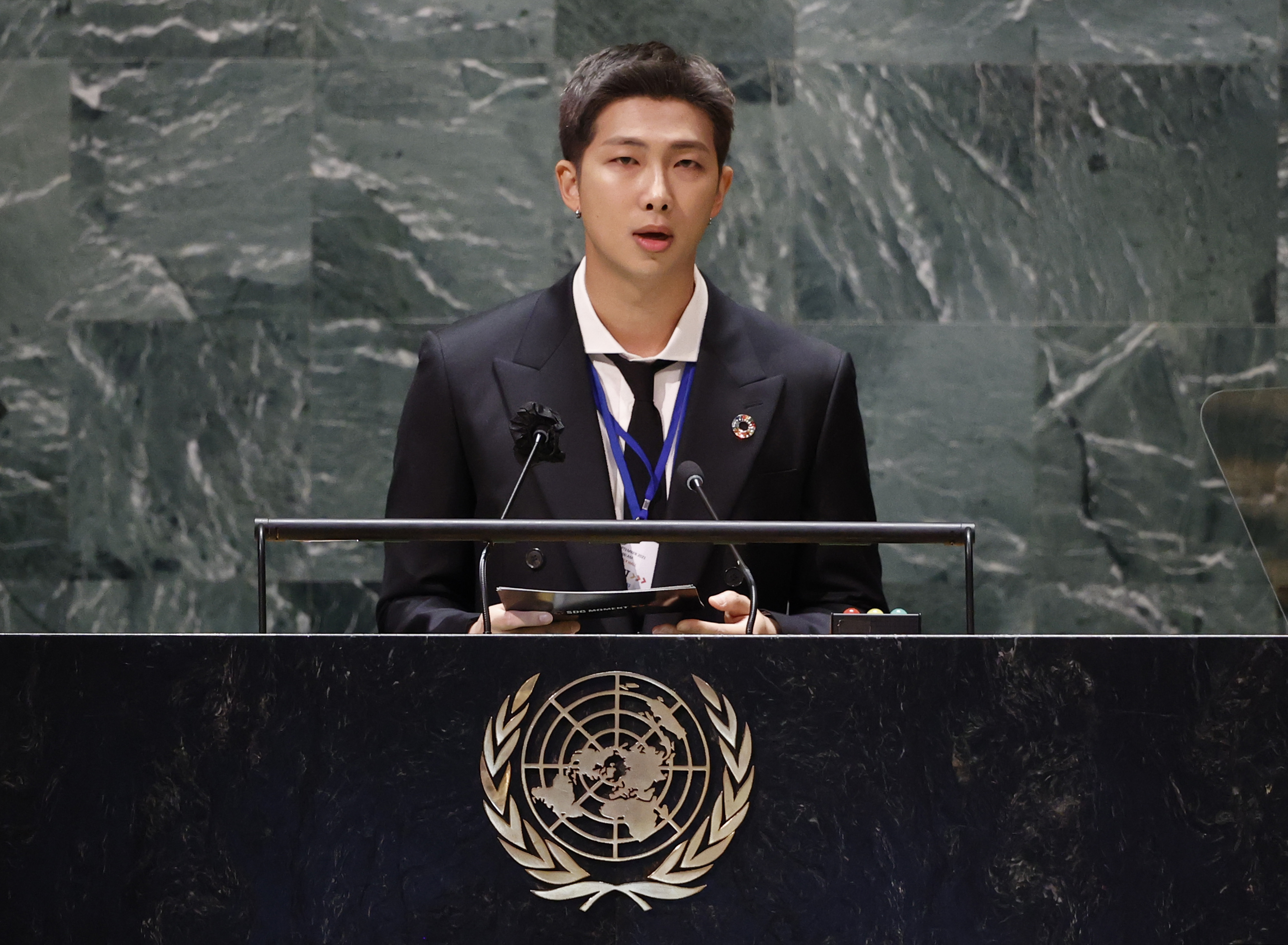 Photos: Boy band BTS addresses United Nations General Assembly