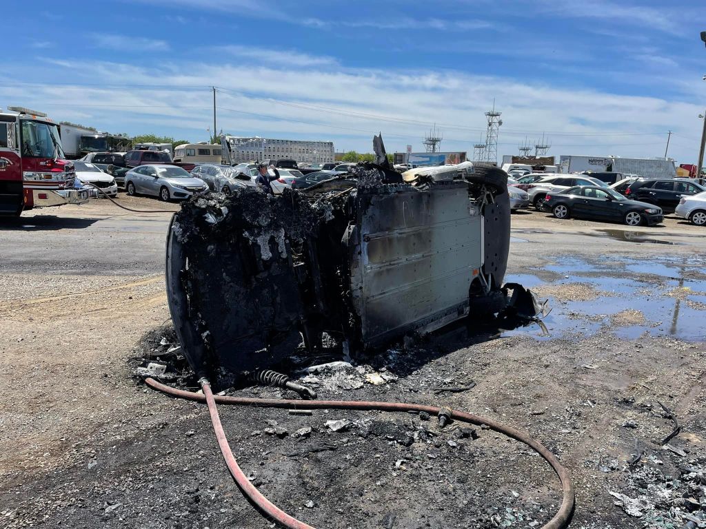 Tesla repeatedly catches fire at California wrecking yard