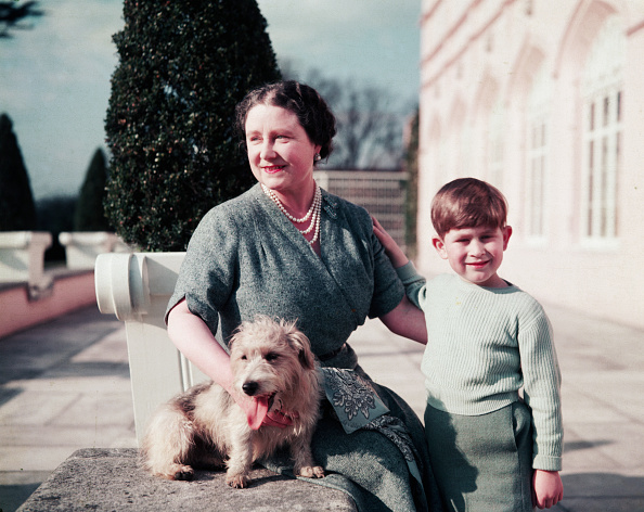 Prince Charles with the Queen Mother
