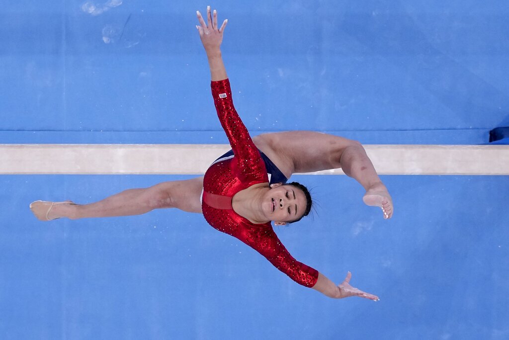 US women compete in gymnastics team final