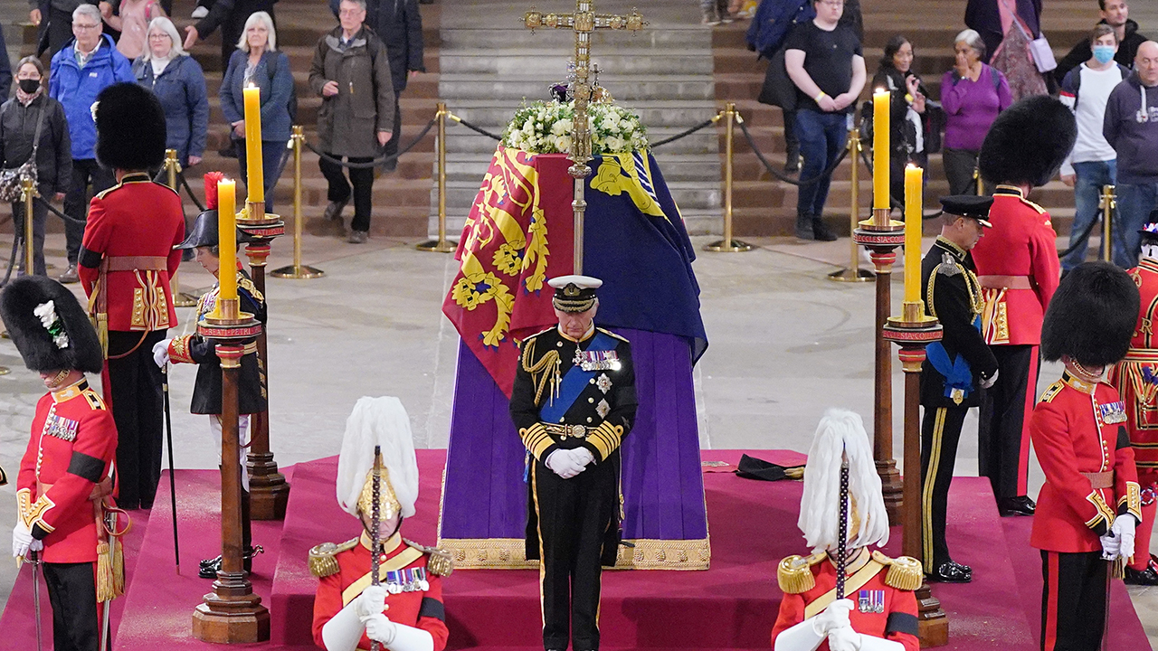 King Charles III, siblings stand vigil around Queen Elizabeth II's coffin