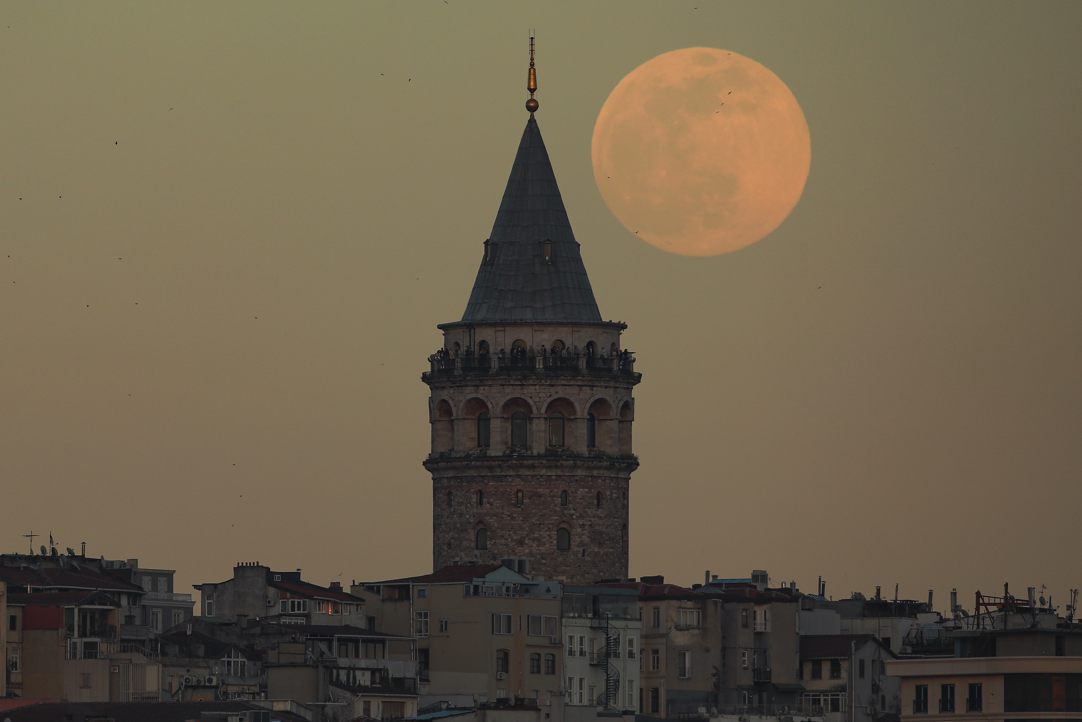 Photos: Super Pink Moon, April's full moon, brightens the night sky