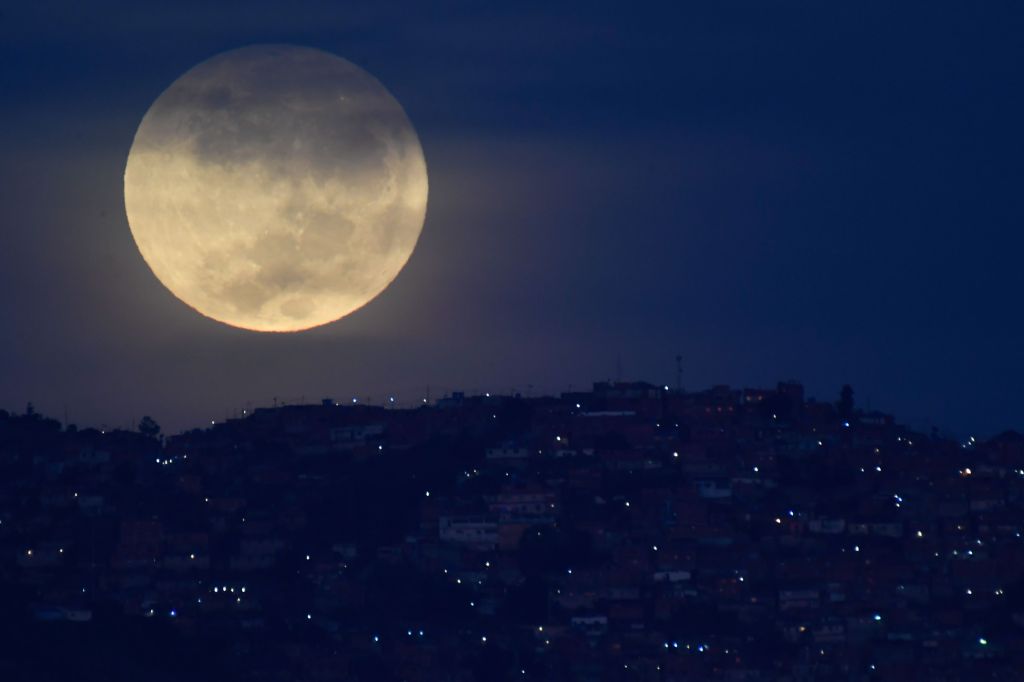 Photos: Halloween Blue Moon brightens the night sky