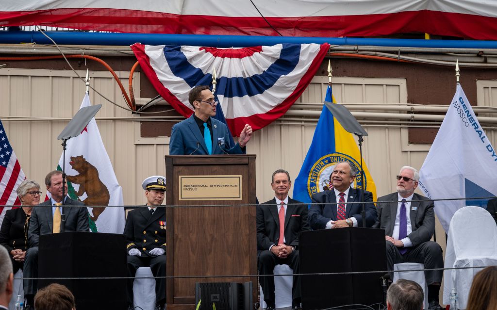 SECNAV Del Toro attends the USNS Harvey Milk Christening Ceremony