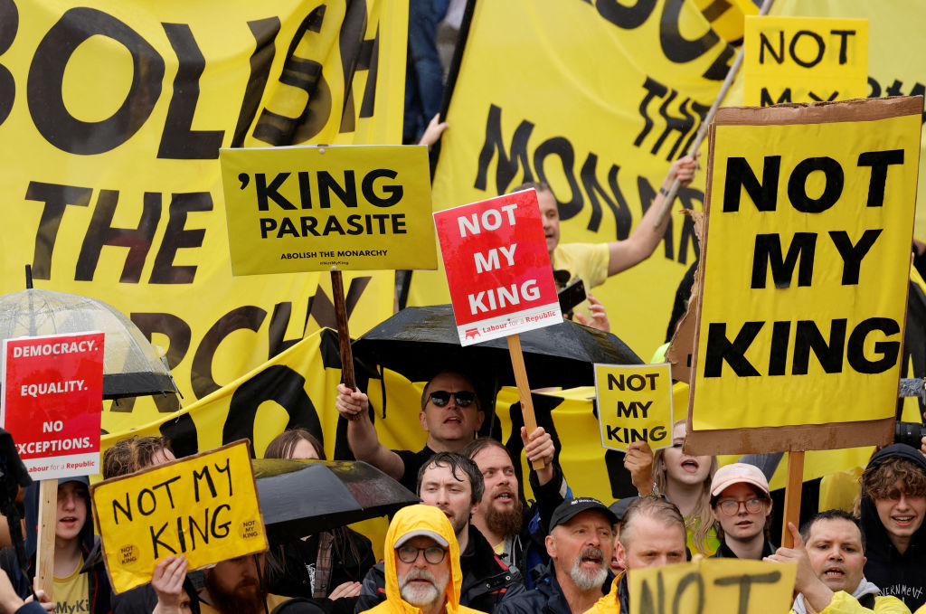 Protests greet King Charles III on coronation day