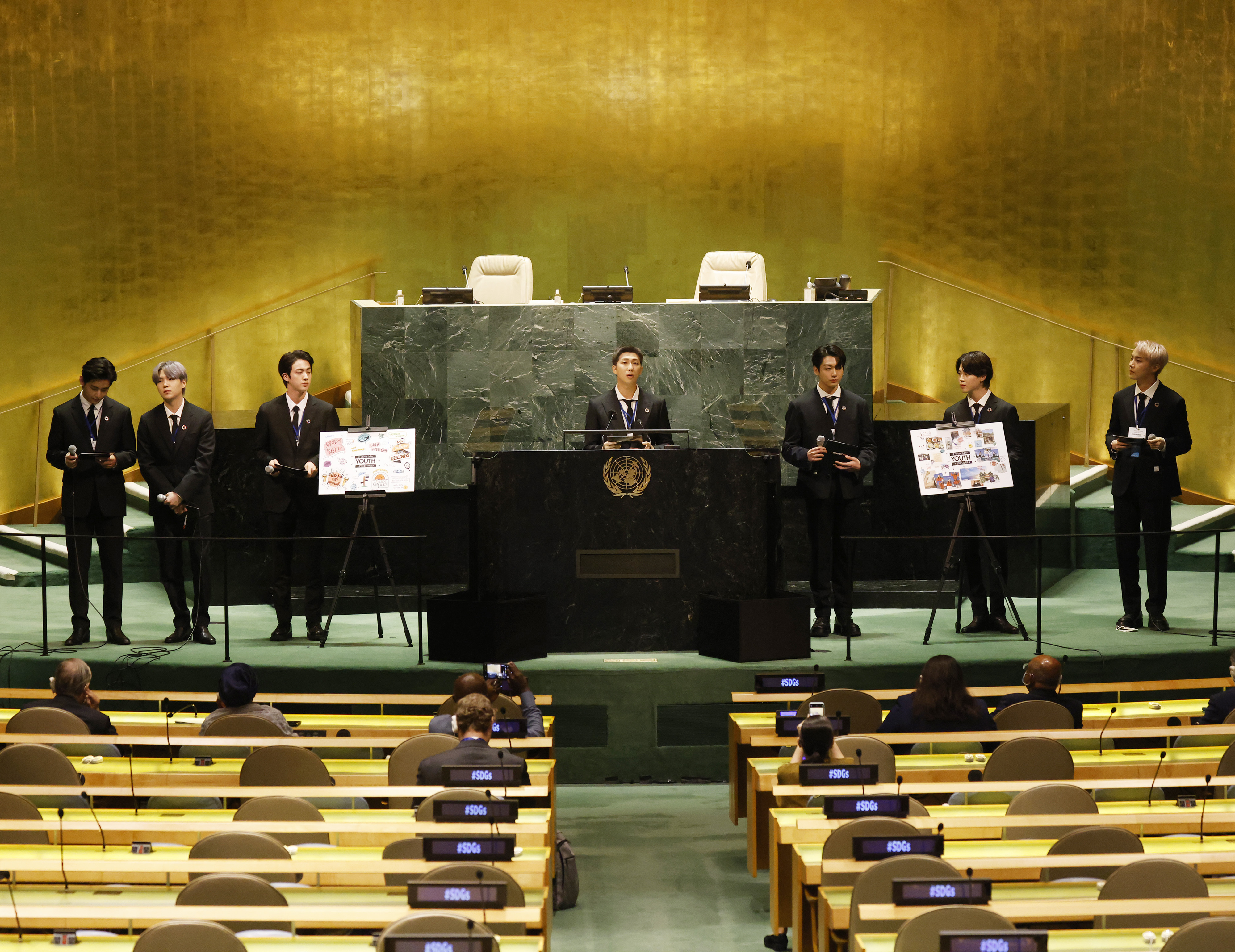 Photos: Boy band BTS addresses United Nations General Assembly