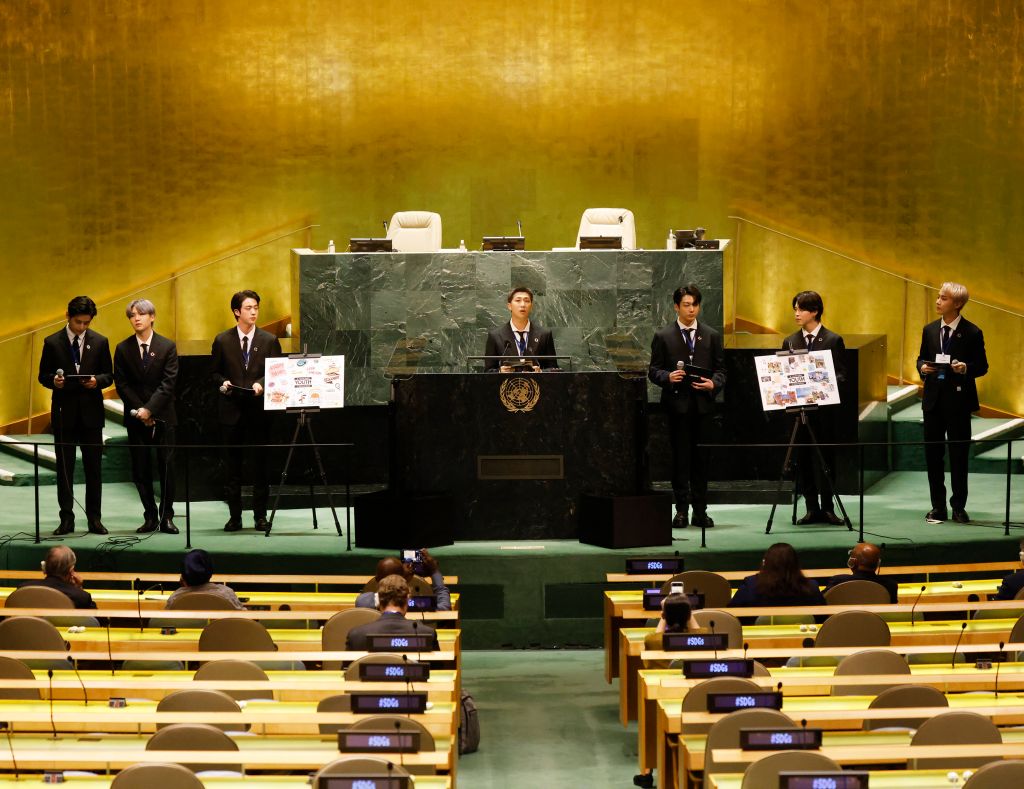Photos: Boy band BTS addresses United Nations General Assembly