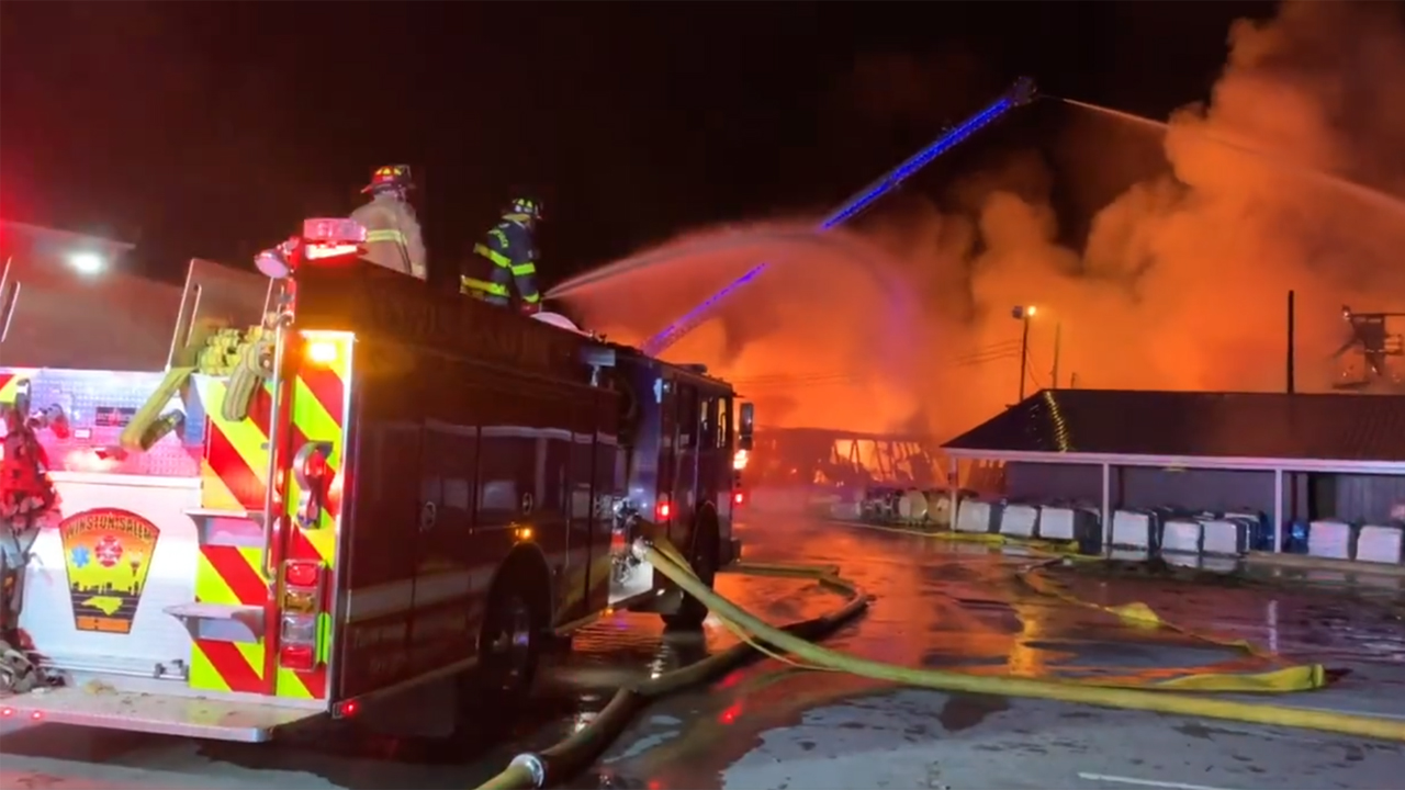 Photos: North Carolina fertilizer plant fire prompts evacuations