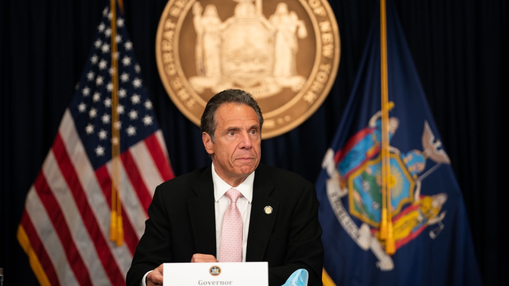 New York Governor Andrew Cuomo Holds Briefing In Manhattan