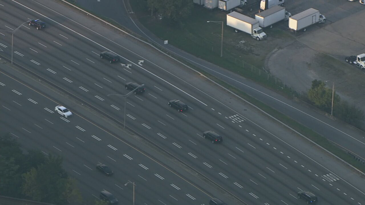 The motorcade takes Trump to Fulton County Jail