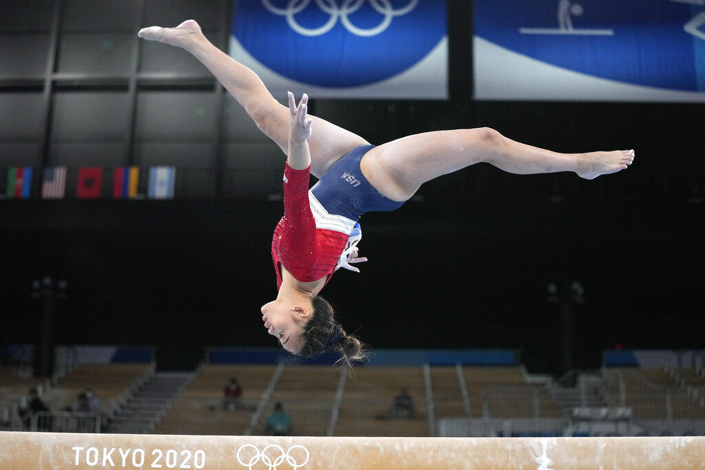 US women compete in gymnastics team final