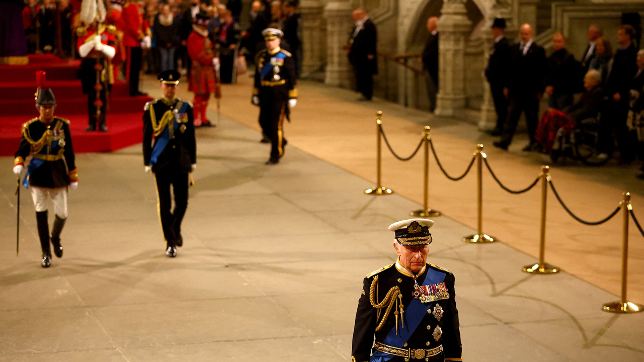 King Charles III, siblings stand vigil around Queen Elizabeth II's coffin