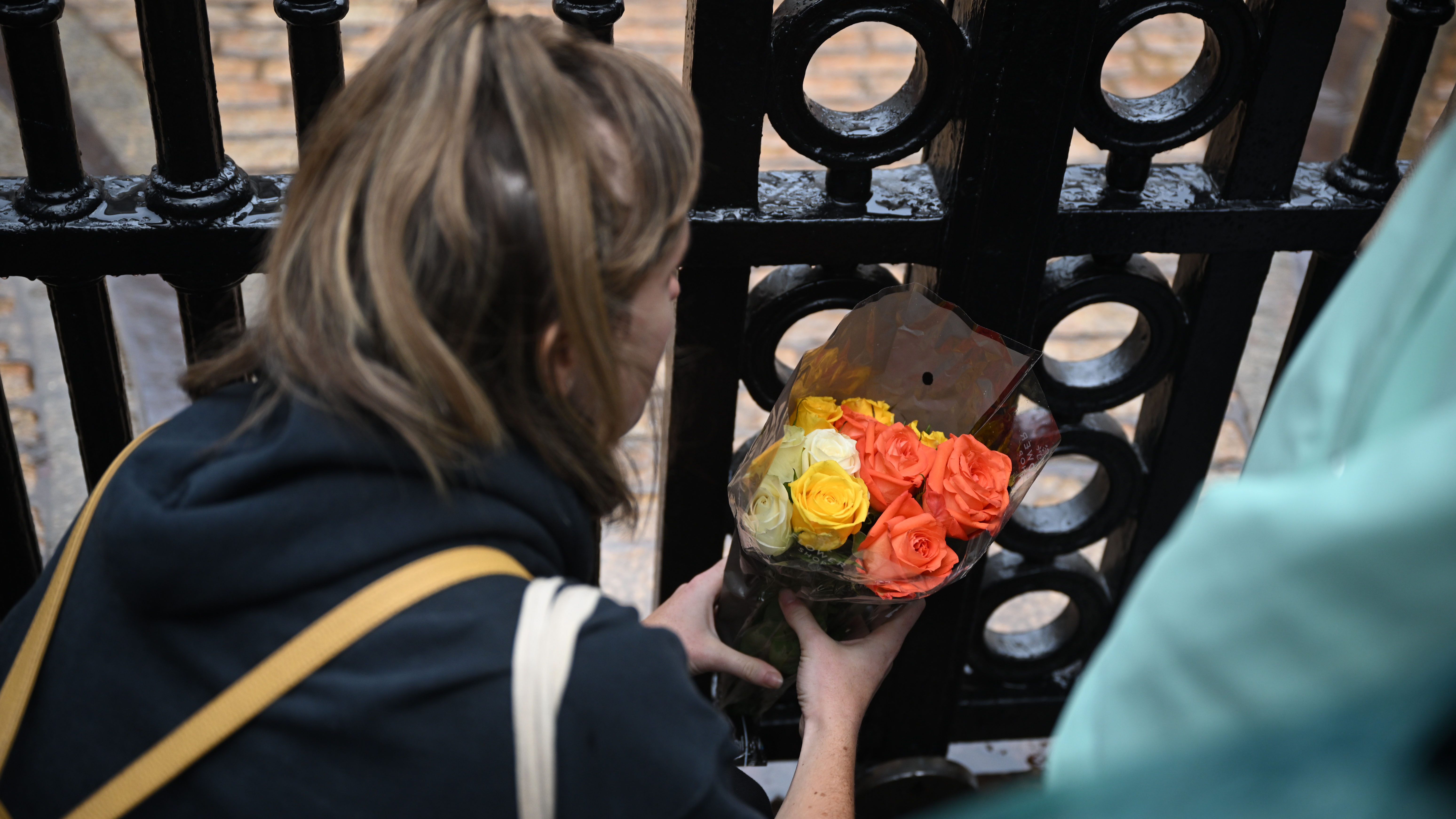 Public gathers at Buckingham Palace