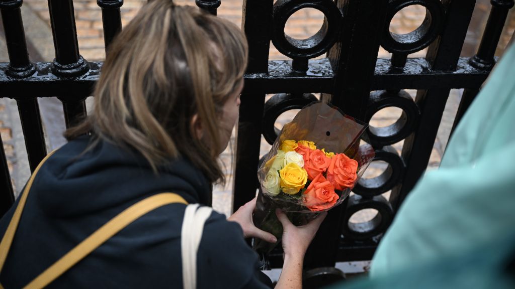 Public gathers at Buckingham Palace