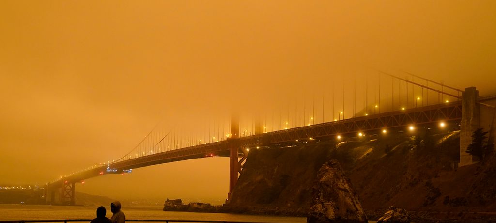 Smoke from wildfires turn skies orange over San Francisco, Bay Area