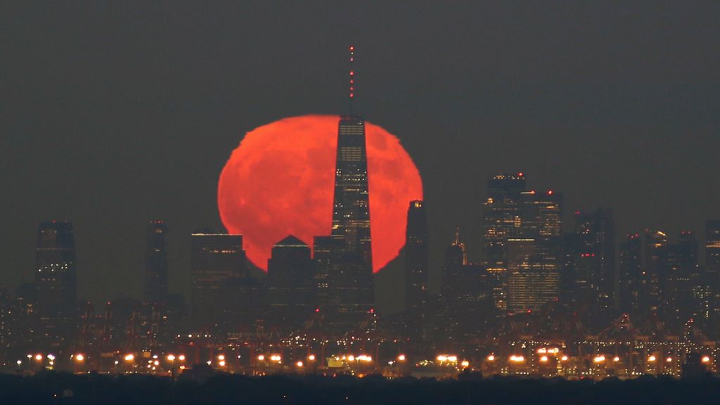 Photos: Halloween Blue Moon brightens the night sky