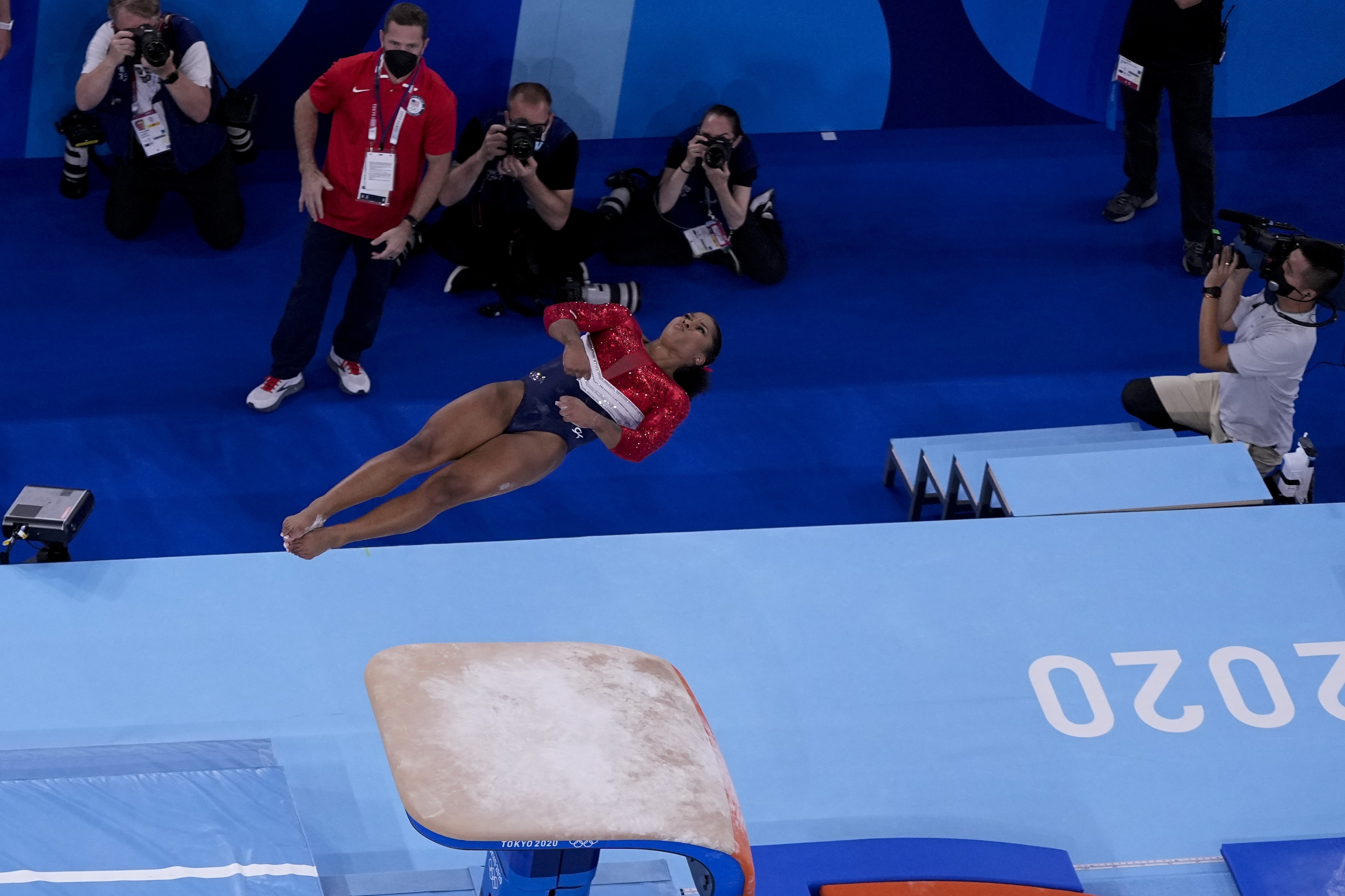 US women compete in gymnastics team final