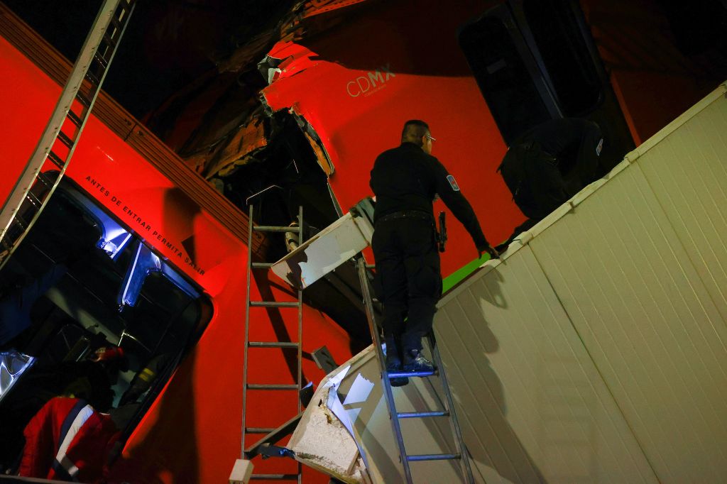 Mexico City metro overpass collapses onto road