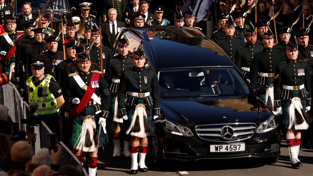 Crowds watch procession for Queen Elizabeth II's coffin in Scotland