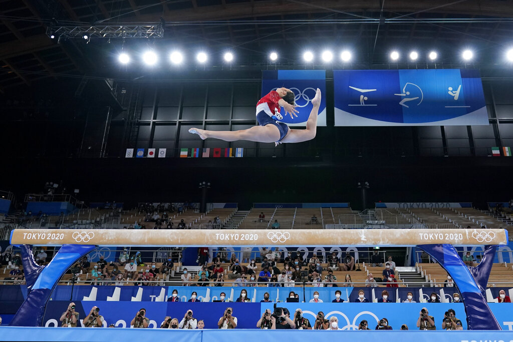 US women compete in gymnastics team final
