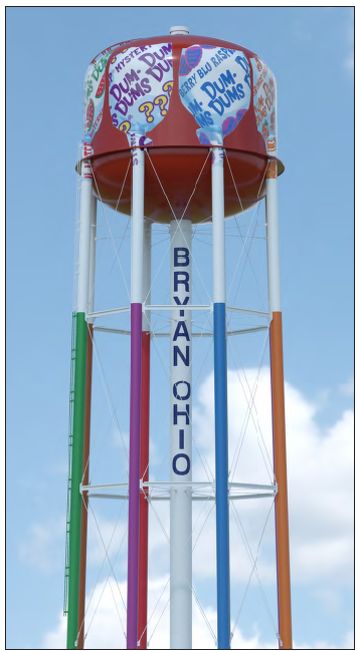 Redesigned Ohio water tower to feature Dum-Dum lollipops
