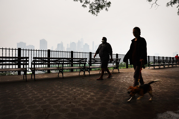 Smoke From Canadian Wildfires Blows South Creating Hazy Conditions On East Coast