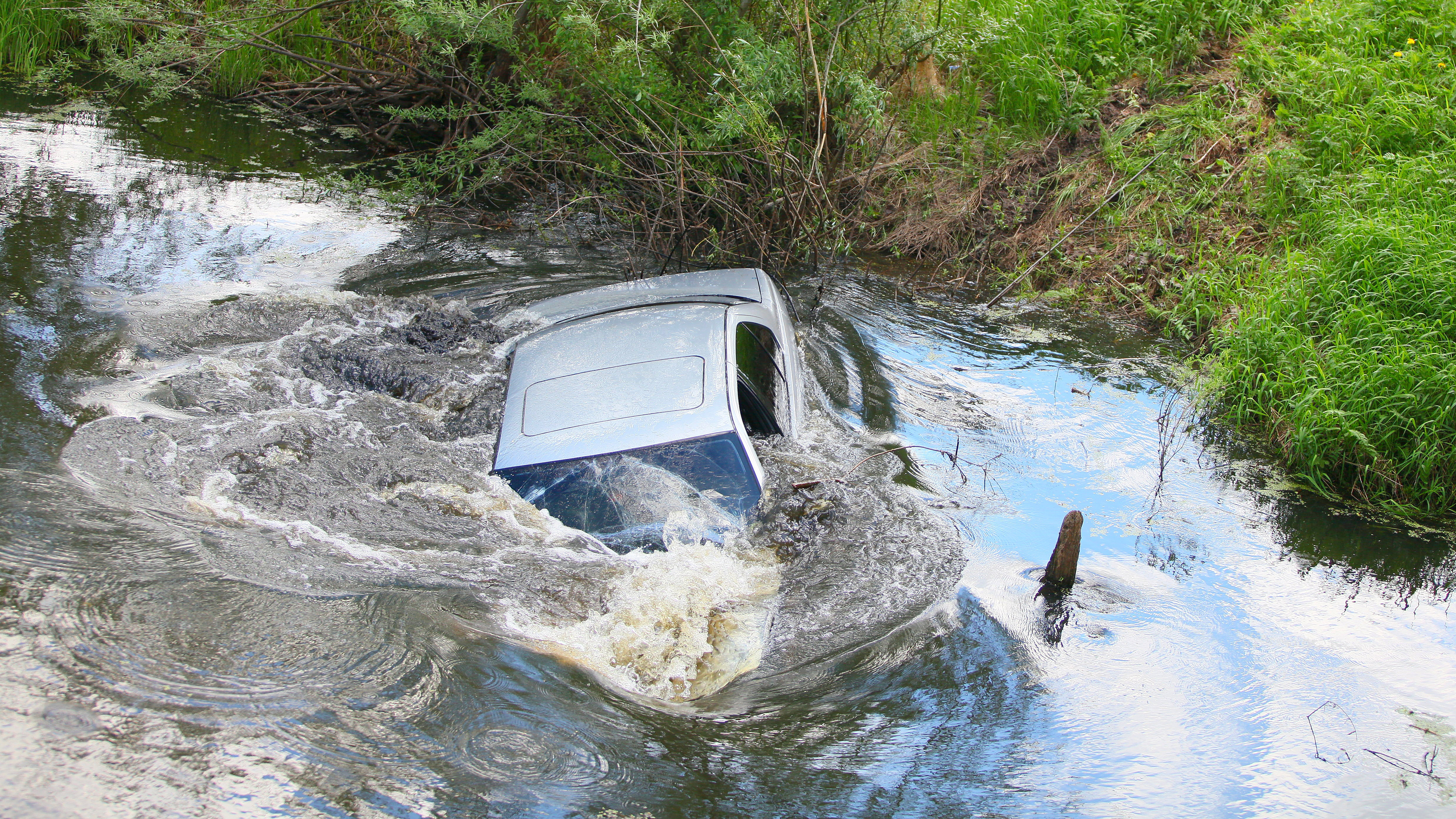 Sinking car