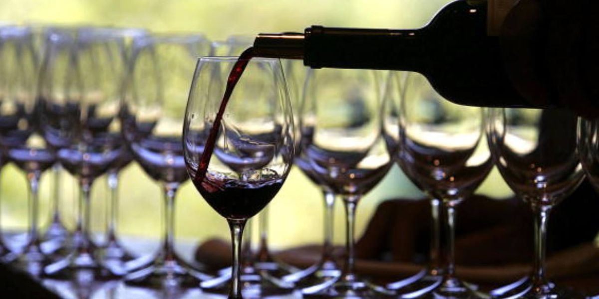 Red wine from faucets