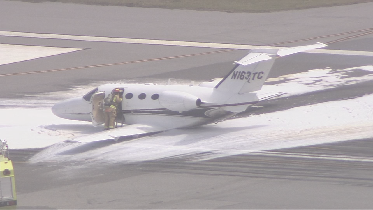 Caught on video: Sparks fly as jet skids down runway during emergency landing