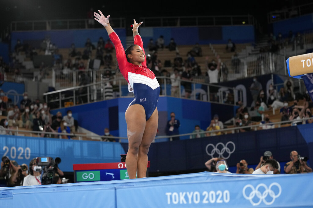 US women compete in gymnastics team final