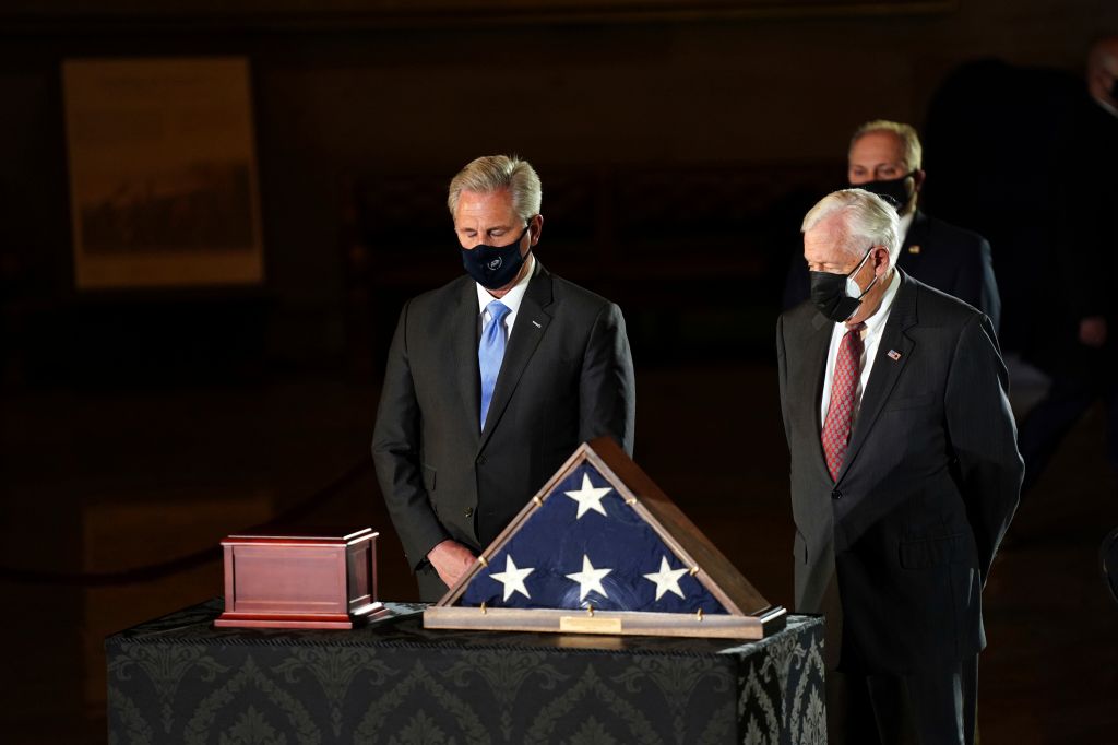 Biden, congressional leaders pay respects to Officer Brian Sicknick at US Capitol