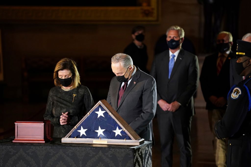 Biden, congressional leaders pay respects to Officer Brian Sicknick at US Capitol