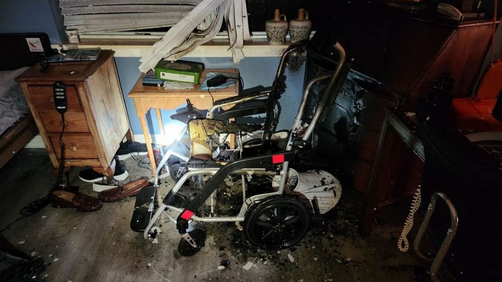Wheelchair battery blamed for fire
