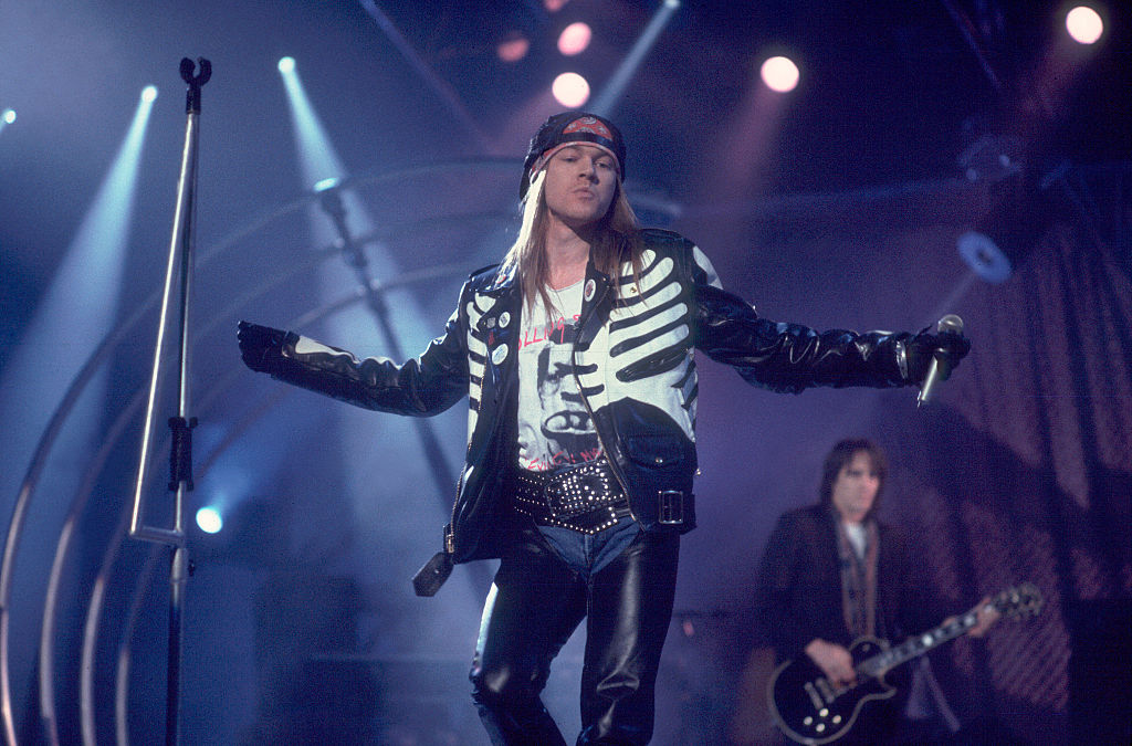Axl Rose of Guns and Roses at the Steel Wheels Pay Per View Concert at Trump Casino in Atlantic City, New Jersey,